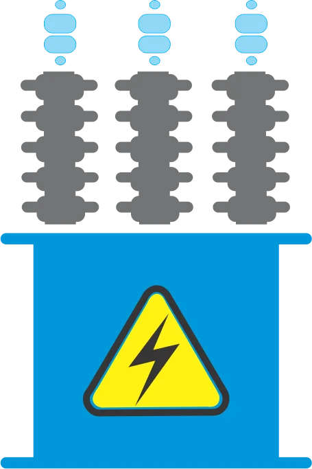 Ilustración de un transformador industrial
